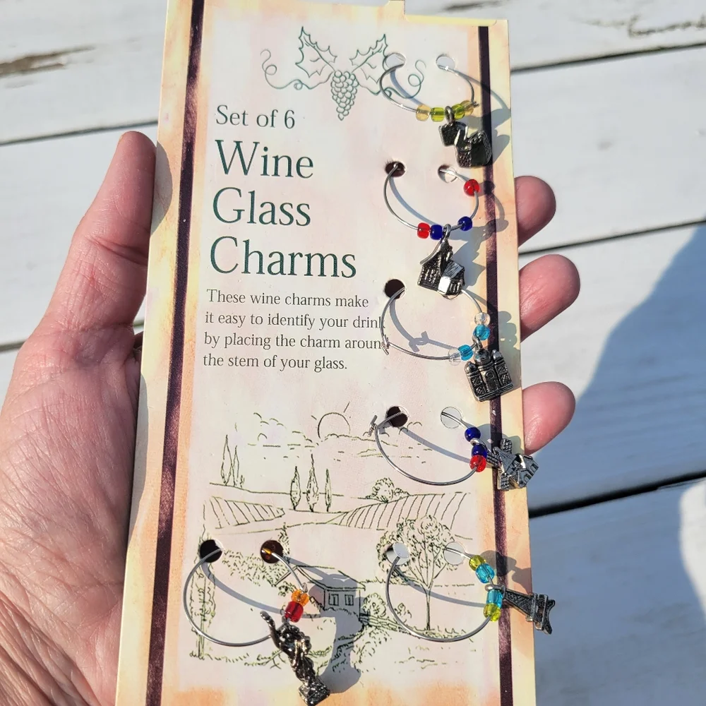 Wine Glass Charms Colorful Beads & Metal Travel Charms ~ Eiffel Tower ~ FINAL!